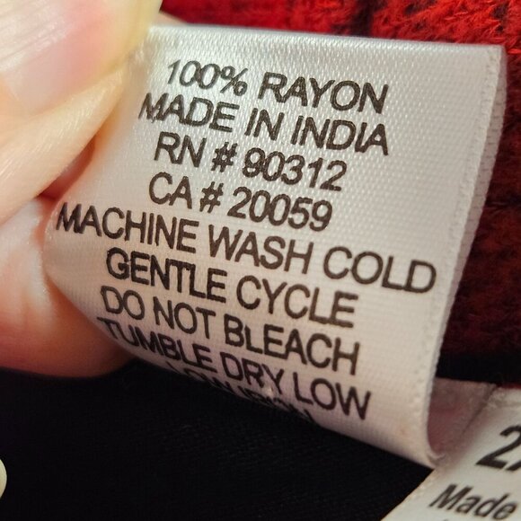 Parsley & Sage 2X Red Black Patchwork Long Sleeve Tunic Top Lagenlook - Picture 8 of 8